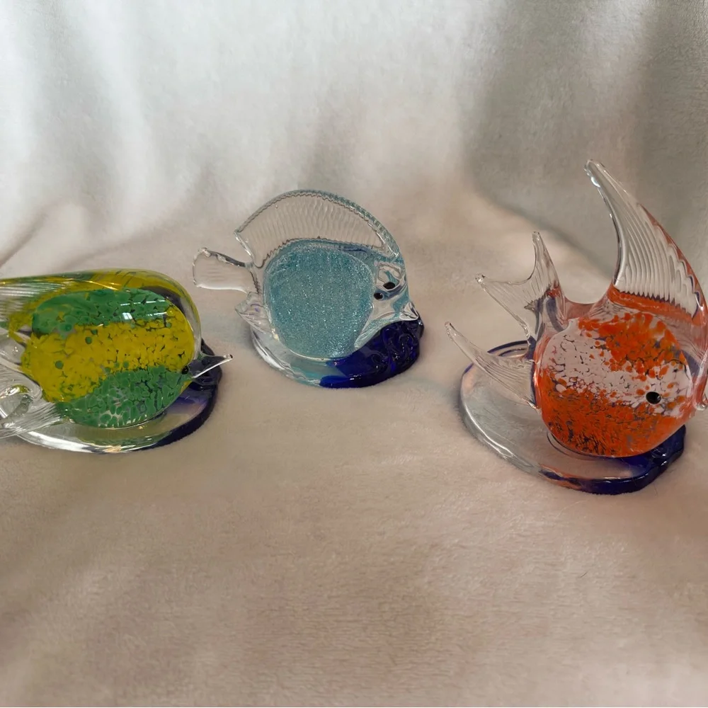 PartyLite Vibrant Glass Fish Collection